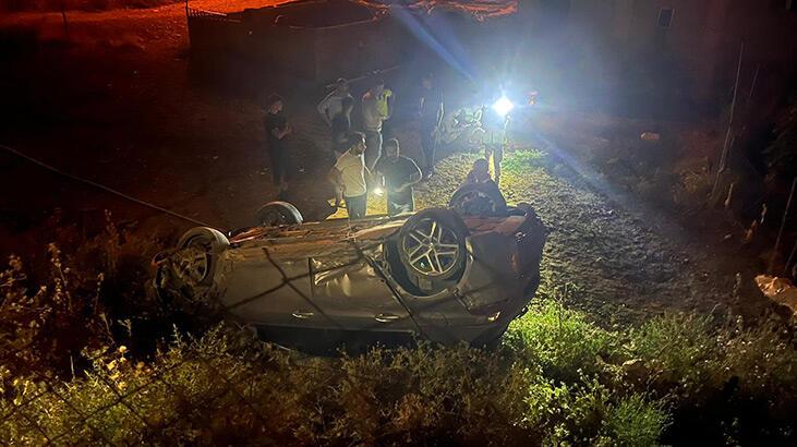 Siirt’te araba konutun bahçesine devrildi : 6 yaralı