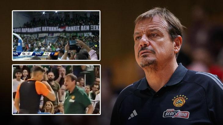 Panathinaikos – Maccabi maçında skandal pankart! Ergin Ataman çılgına döndü
