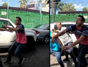 Trafikte dehşet! Yumruklar havada uçuştu