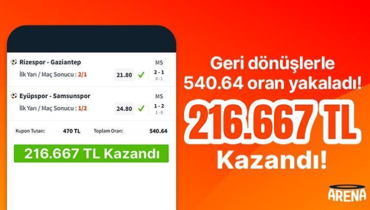 Geri dönüşlerle 540.64 oran yakaladı! Misli’de 216.667 TL kazandı…