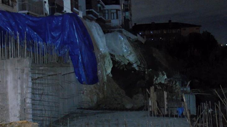 Ankara’da sağanak nedeniyle istinat duvarı çöktü