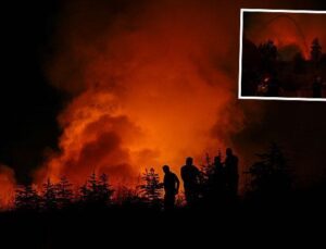Ankara’da korkutan yangın! boş yerde yanan paletlere itfaiye müdahale ediyor